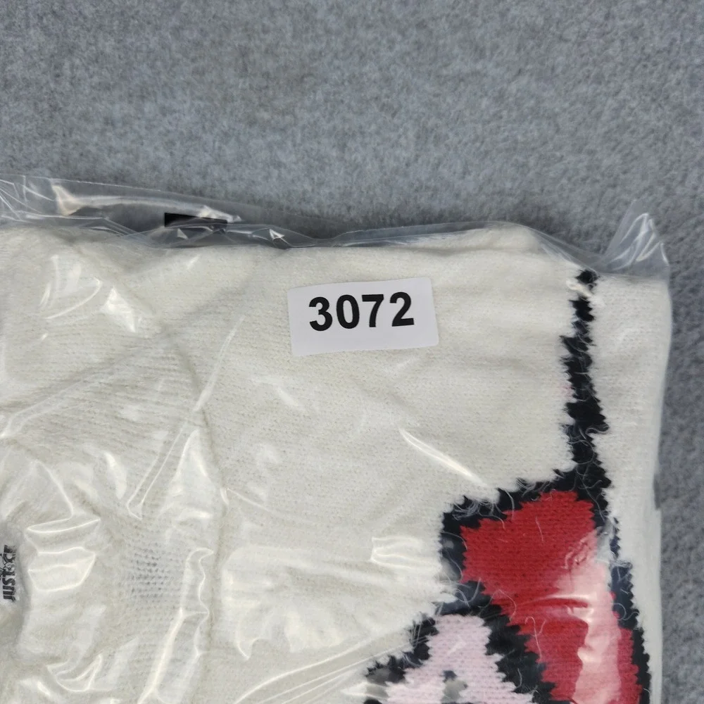 Justice Hooded Sweater Girls L 12/14 White Snoopy Peanuts Eyelash Knit 3D Ears